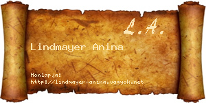 Lindmayer Anina névjegykártya
